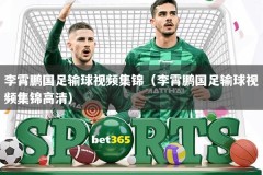 李霄鹏国足输球视频集锦（李霄鹏国足输球视频集锦高清）