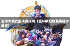 篮球大赛欧冠决赛规则（篮球欧冠联赛赛程时间表）